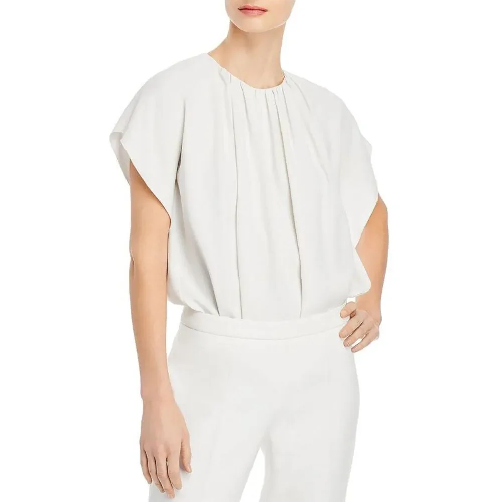 Boss Womens White Crewneck Kimono Sleeve Blouse Pullover Top Shirt NWT